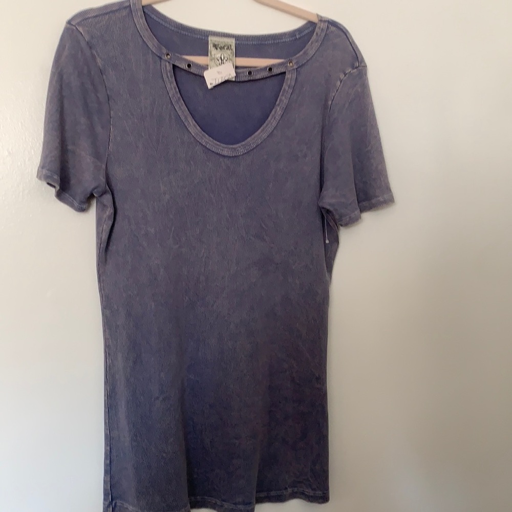 Vocal ribbed tee L XL NWT